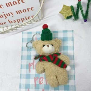 Christmas Cute Plush Scarf Bear Doll Pendant