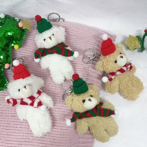 Christmas Cute Plush Scarf Bear Doll Pendant