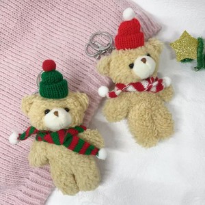 Christmas Cute Plush Scarf Bear Doll Pendant