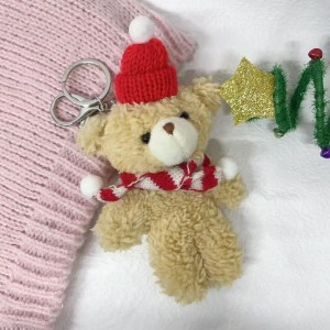 Christmas Cute Plush Scarf Bear Doll Pendant