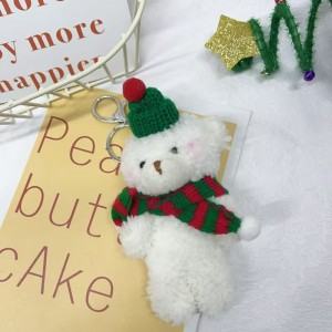 Christmas Cute Plush Scarf Bear Doll Pendant